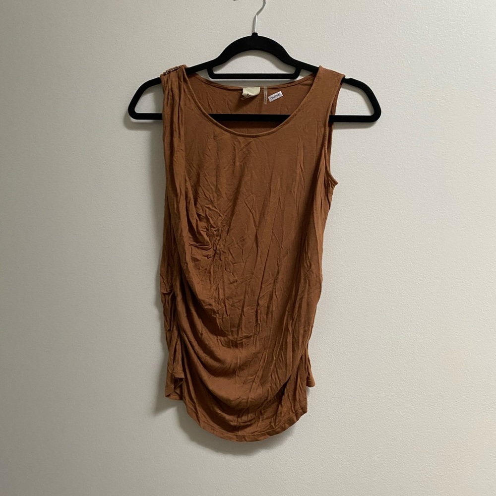 Vintage Scoop Neck Draped Tank Top